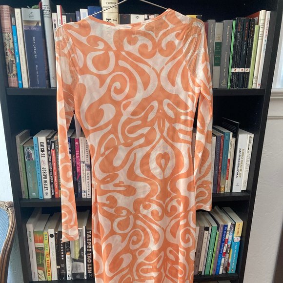 NWT Find Me Now Dream On orange and white mesh dress - Picture 4 of 4
